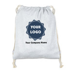 Logo & Company Name Drawstring Backpack - Sweatshirt Fleece - Single-Sided