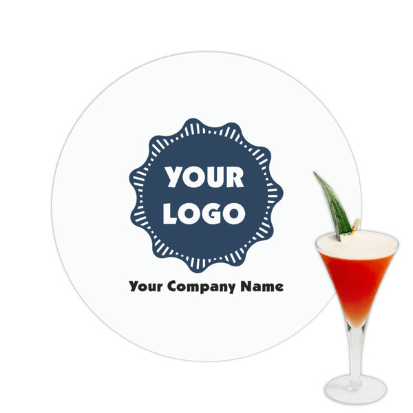 Custom Logo & Company Name Printed Drink Topper - 2.5"