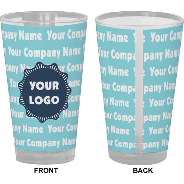 Logo & Company Name Pint Glass - Full Color - Front & Back Views
