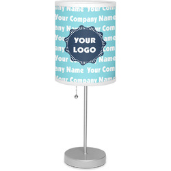 Logo & Company Name 7" Drum Lamp with Shade Linen