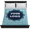 Logo & Company Name Duvet Cover - Queen - On Bed - No Prop