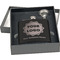 Logo & Company Name Engraved Black Flask Gift Set