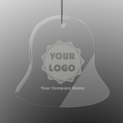 Logo & Company Name Engraved Glass Ornament - Bell