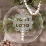 Logo & Company Name Engraved Glass Ornament