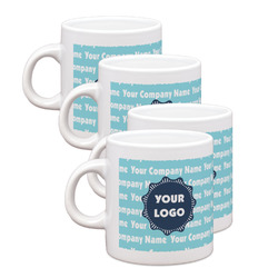 Logo & Company Name Single Shot Espresso Cups - Set of 4