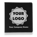 Logo & Company Name Leather Binder - 1" - Black