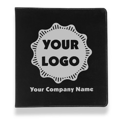 Logo & Company Name Leather Binder - 1" - Black