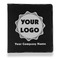 Logo & Company Name Leather Binder - 1" - Black - Front View