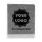 Logo & Company Name Leather Binder - 1" - Grey - Front View