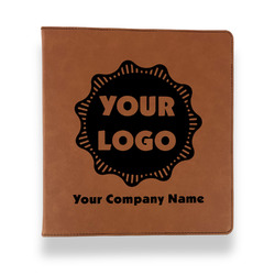 Logo & Company Name Leather Binder - 1" - Rawhide