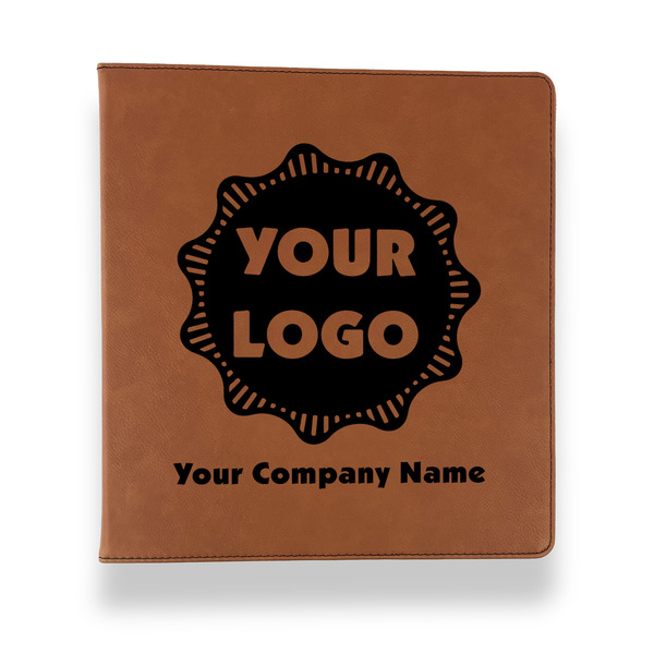 Custom Logo & Company Name Leather Binder - 1" - Rawhide