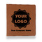 Logo & Company Name Leather Binder - 1" - Rawhide - Front View