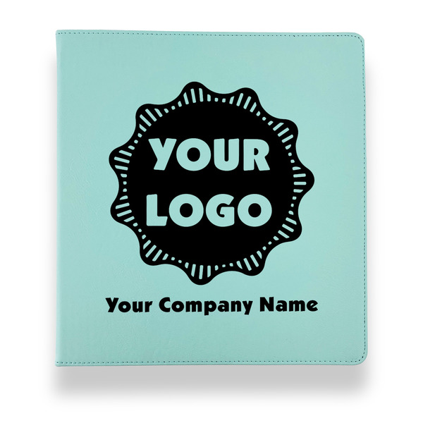 Custom Logo & Company Name Leather Binder - 1" - Teal