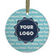 Logo & Company Name Frosted Glass Ornament - Round