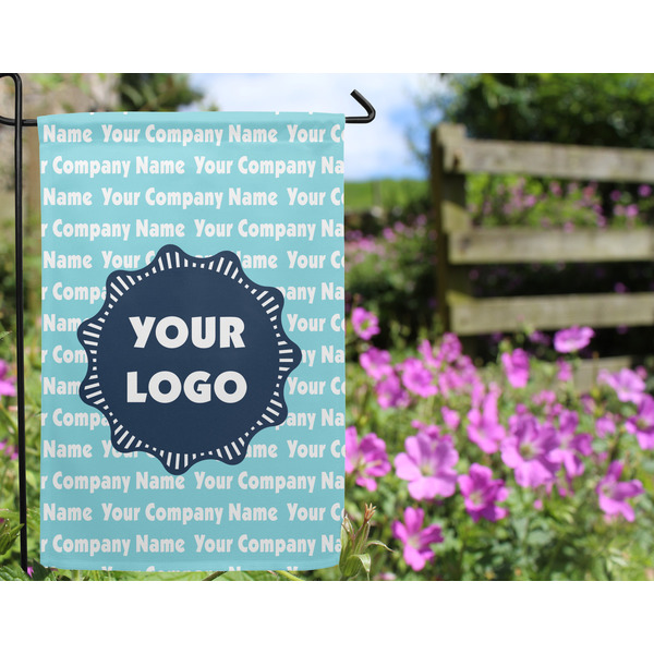 Logo & Company Name Garden Flag - Outside In Flowers