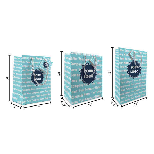 Logo & Company Name Gift Bags - All Sizes - Dimensions