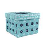 Logo & Company Name Gift Box with Lid - Canvas Wrapped - Large