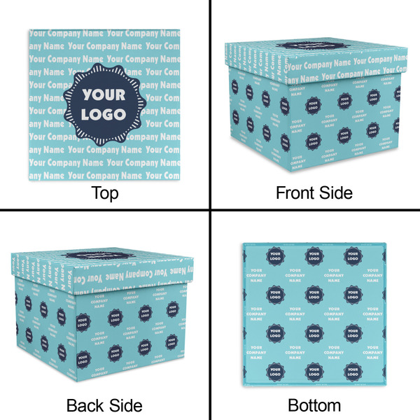 Logo & Company Name Gift Boxes with Lid - Canvas Wrapped - Medium - Approval