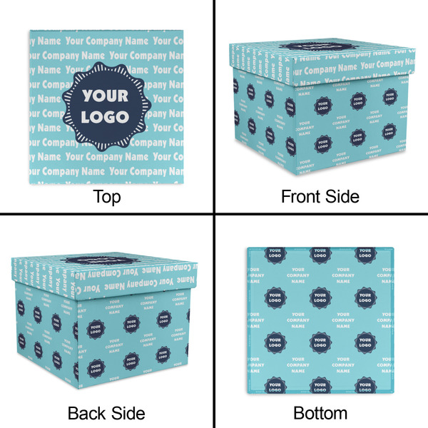 Logo & Company Name Gift Boxes with Lid - Canvas Wrapped - Small - Approval