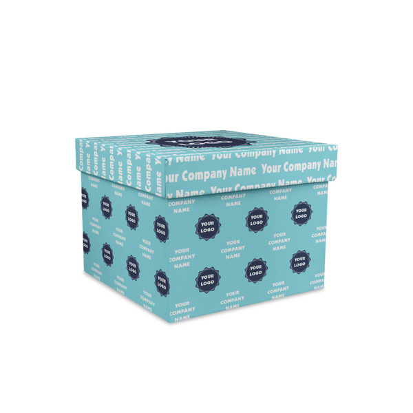 Logo & Company Name Gift Boxes with Lid - Canvas Wrapped - Small - Front/Main