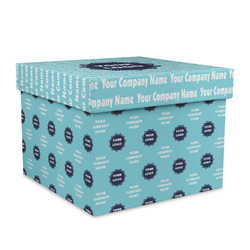 Logo & Company Name Gift Box with Lid - Canvas Wrapped - X-Large