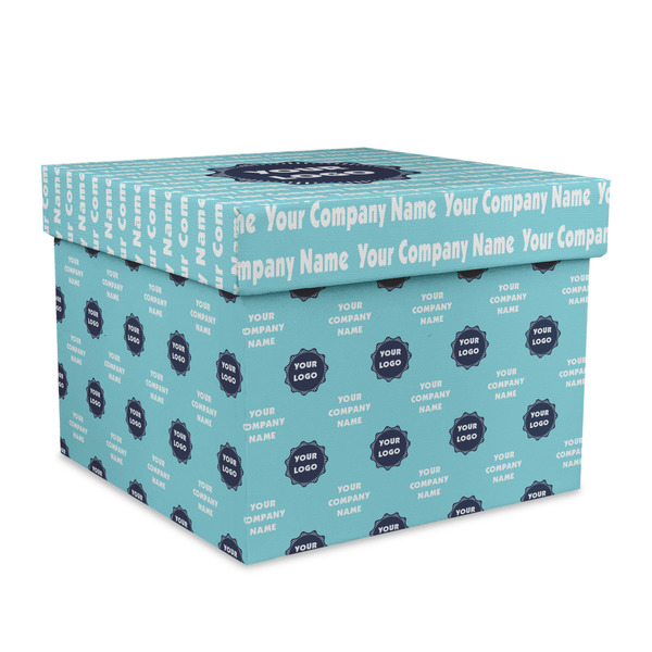 Custom Logo & Company Name Gift Box with Lid - Canvas Wrapped - X-Large