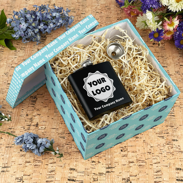 Logo & Company Name Gift Boxes with Lid - Canvas Wrapped - X-Large - In Context