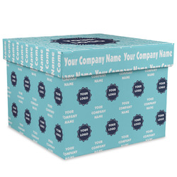 Logo & Company Name Gift Box with Lid - Canvas Wrapped - XX-Large