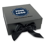 Logo & Company Name Gift Box with Magnetic Lid - Black