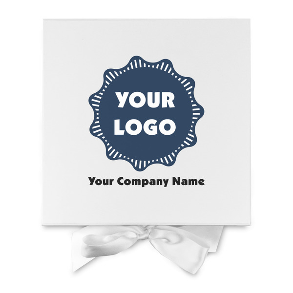 Logo & Company Name Gift Boxes with Magnetic Lid - White - Approval