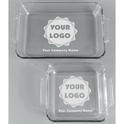 Logo & Company Name Set of Glass Baking & Cake Dish - 13in x 9in & 8in x 8in