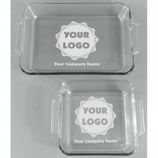 Logo & Company Name Glass Baking Dish Set - FRONT