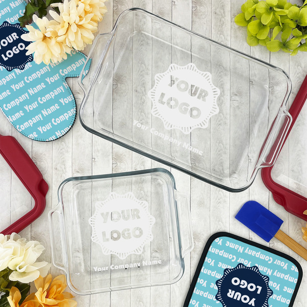 Logo & Company Name Glass Baking Dish Set - LIFESTYLE