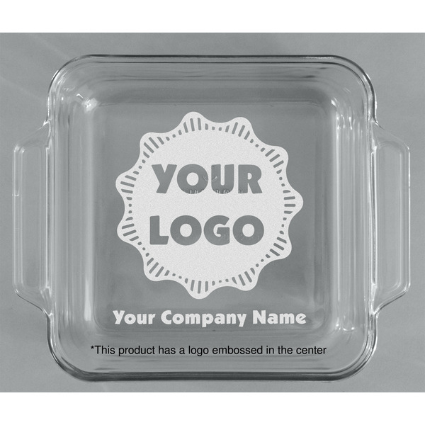 Logo & Company Name Glass Cake Dish - APPROVAL (8x8)