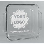 Logo & Company Name Glass Cake Dish - 8in x 8in