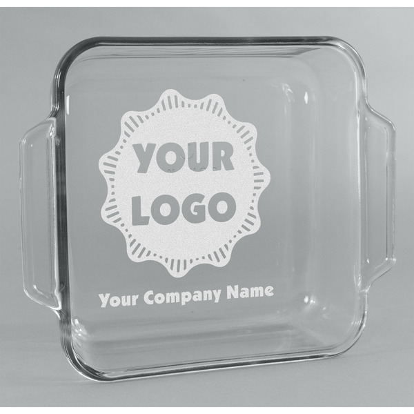 Custom Logo & Company Name Glass Cake Dish - 8in x 8in