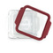 Logo & Company Name Glass Cake Dish - FRONT w/lid  (8x8)