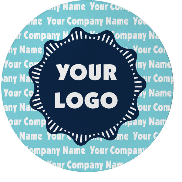 Custom Logo & Company Name Round Glass Cutting Board - Medium
