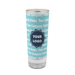 Logo & Company Name 2 oz Shot Glass - Glass with Gold Rim
