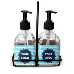 Logo & Company Name Glass Soap & Lotion Bottle Set