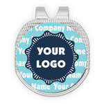 Logo & Company Name Golf Ball Marker - Hat Clip - Silver