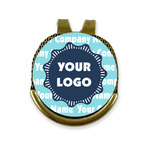 Logo & Company Name Golf Ball Marker - Hat Clip - Gold