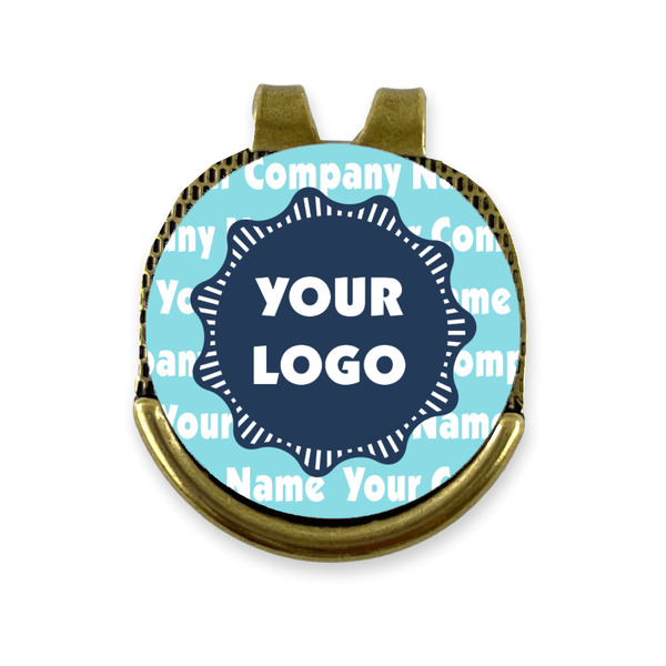 Custom Logo & Company Name Golf Ball Marker - Hat Clip - Gold
