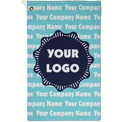 Logo & Company Name Golf Towel - Poly-Cotton Blend - Small