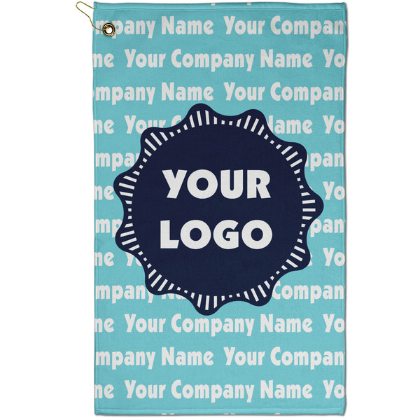 Custom Logo & Company Name Golf Towel - Poly-Cotton Blend - Small