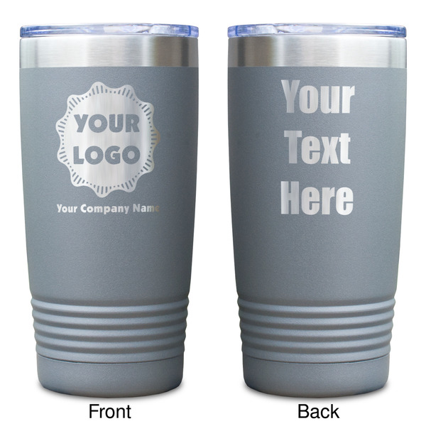 Logo & Company Name Gray Polar Camel Tumbler - 20oz - Double Sided - Approval