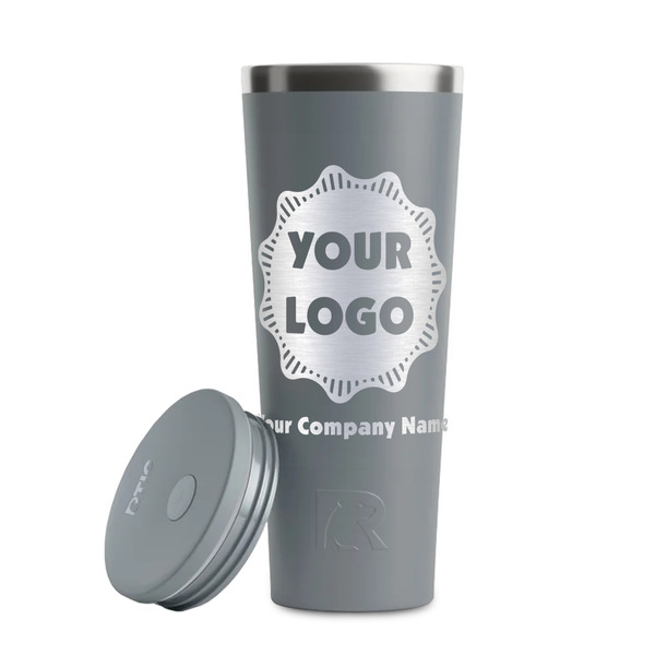 Logo & Company Name Grey RTIC Everyday Tumbler - 28 oz. - Lid Off