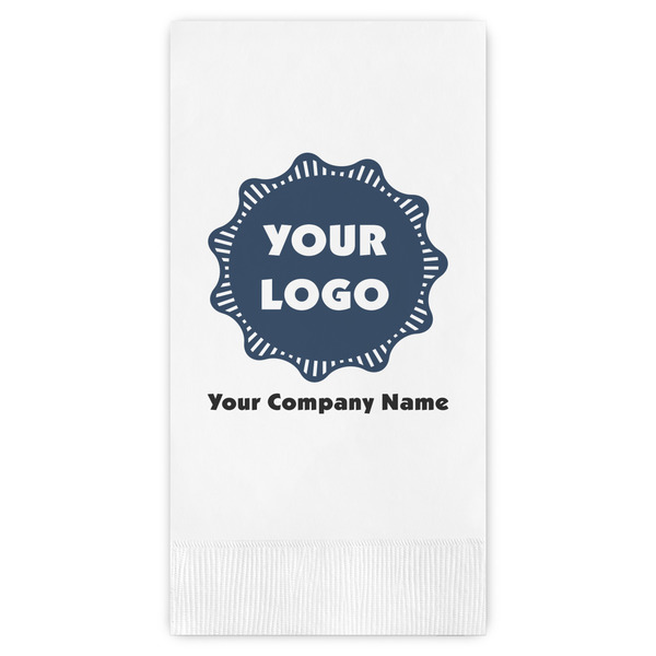 Custom Logo & Company Name Guest Napkins - Full Color - Embossed Edge
