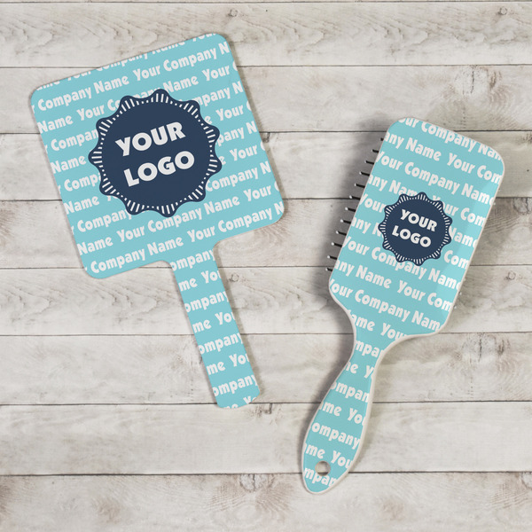 Logo & Company Name Hand Mirrors - In Context