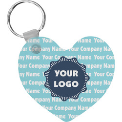 Logo & Company Name Heart Plastic Keychain